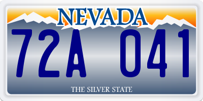 NV license plate 72A041