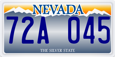 NV license plate 72A045