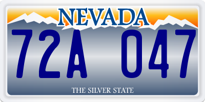 NV license plate 72A047