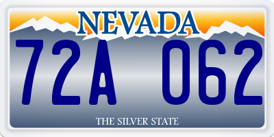 NV license plate 72A062