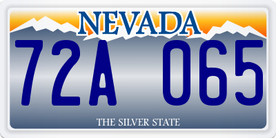 NV license plate 72A065