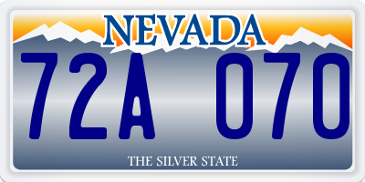 NV license plate 72A070