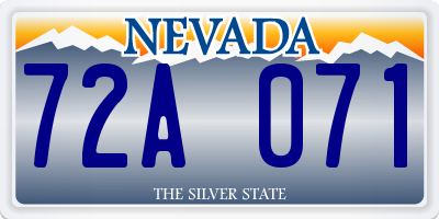 NV license plate 72A071
