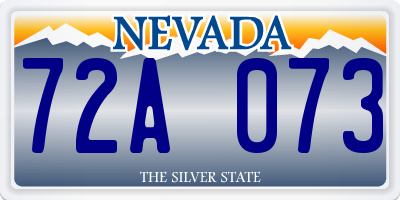 NV license plate 72A073