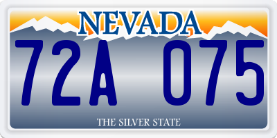 NV license plate 72A075