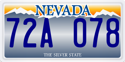 NV license plate 72A078