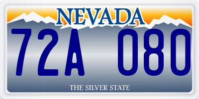 NV license plate 72A080