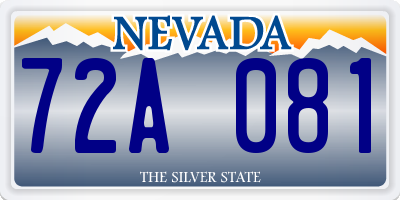 NV license plate 72A081