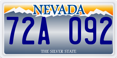 NV license plate 72A092