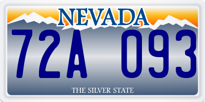 NV license plate 72A093