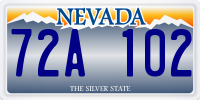 NV license plate 72A102
