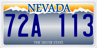 NV license plate 72A113