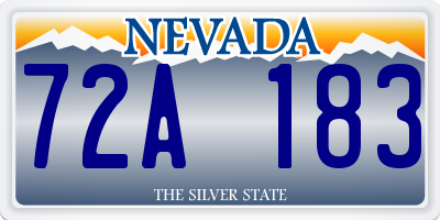 NV license plate 72A183