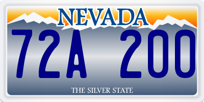 NV license plate 72A200