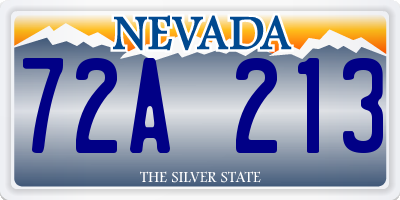 NV license plate 72A213