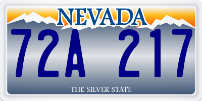 NV license plate 72A217