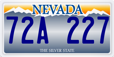 NV license plate 72A227