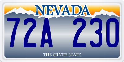 NV license plate 72A230