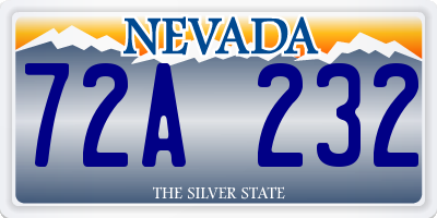 NV license plate 72A232