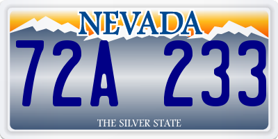 NV license plate 72A233