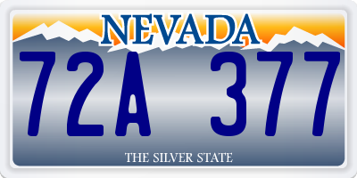 NV license plate 72A377