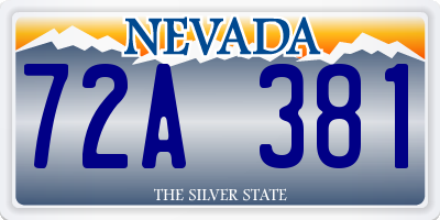 NV license plate 72A381