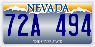 NV license plate 72A494