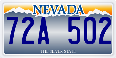 NV license plate 72A502