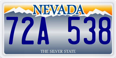 NV license plate 72A538