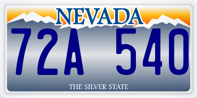 NV license plate 72A540
