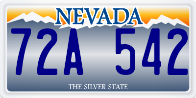 NV license plate 72A542
