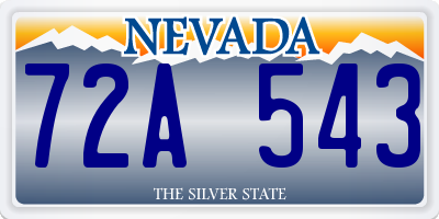 NV license plate 72A543