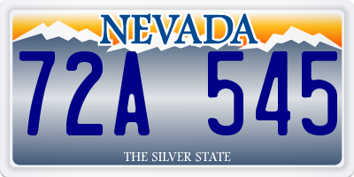 NV license plate 72A545