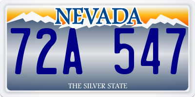 NV license plate 72A547