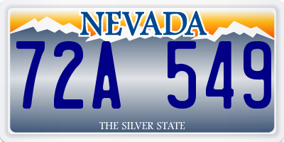 NV license plate 72A549