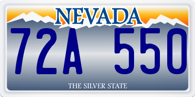 NV license plate 72A550