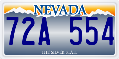 NV license plate 72A554