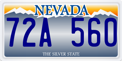 NV license plate 72A560