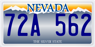 NV license plate 72A562