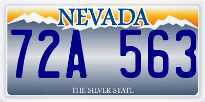 NV license plate 72A563