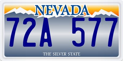 NV license plate 72A577