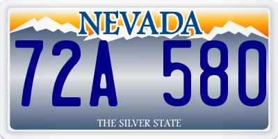 NV license plate 72A580