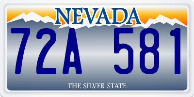 NV license plate 72A581