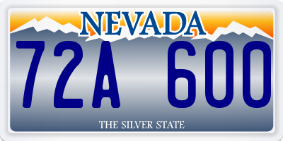 NV license plate 72A600