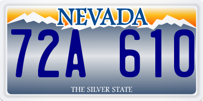 NV license plate 72A610