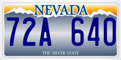 NV license plate 72A640