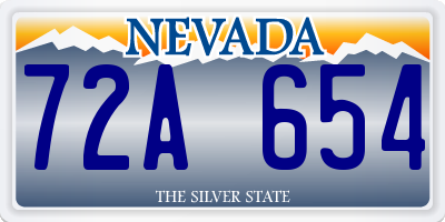 NV license plate 72A654