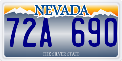 NV license plate 72A690