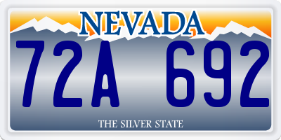 NV license plate 72A692