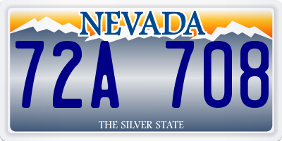NV license plate 72A708